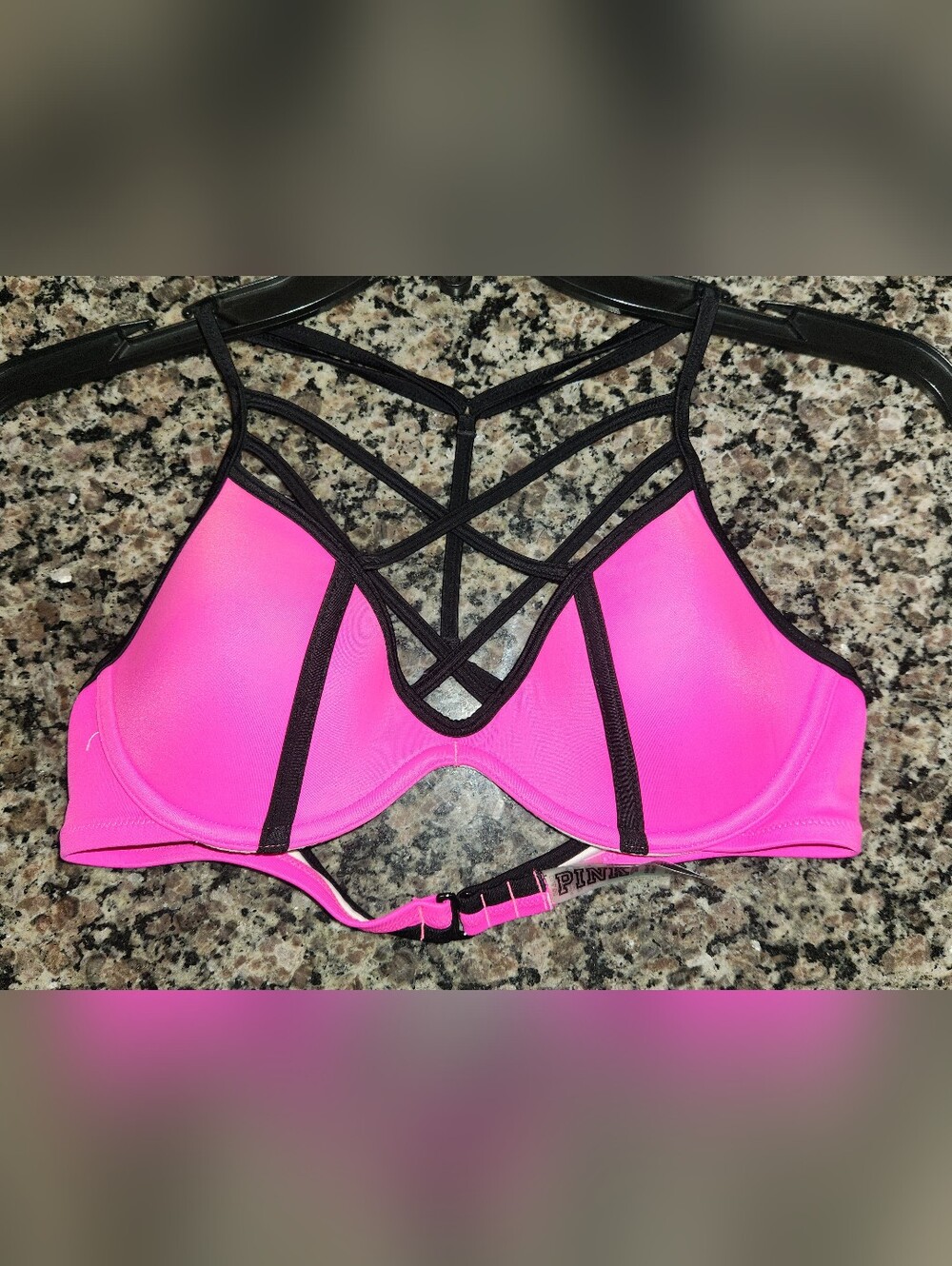 Victoria's Secret PINK Victoria's Secret Strappy Push-Up Bra in Hot Pink